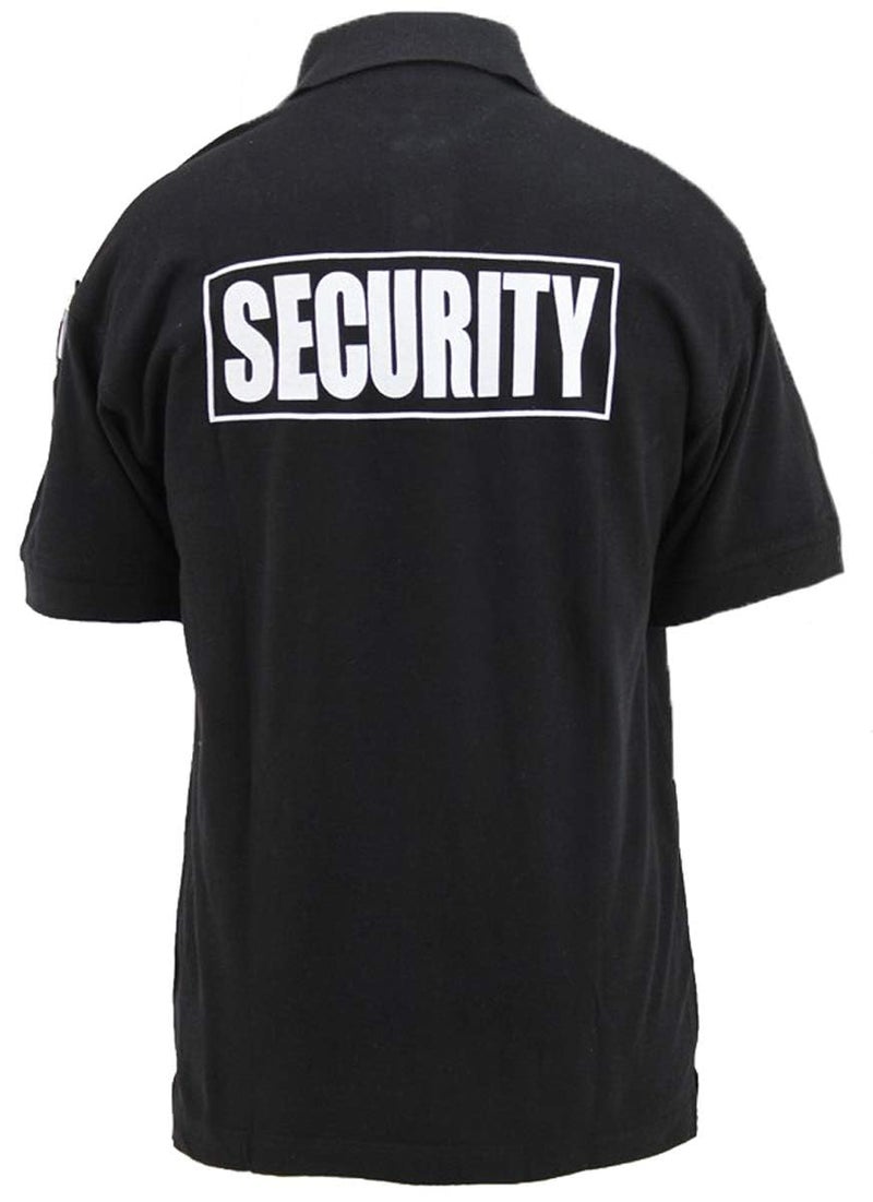 First Class Poly/Cotton Security Polo Shirts (Large, Black/White Security) - Image 2